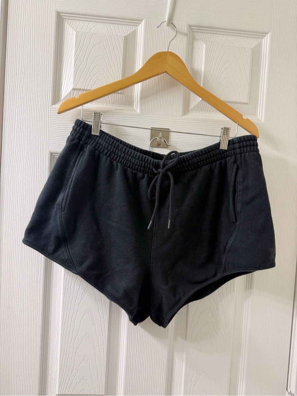 PINK Victoria's Secret Black Athletic Cotton Drawstring Shorts